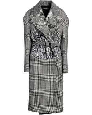 Tom Ford Coat Cashmere, Polyamide, Virgin Wool, Alpaca Wool, Calfskin - Gray
