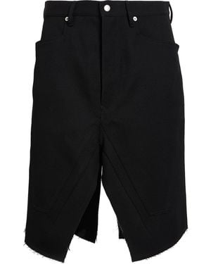 Rick Owens Midi Skirt Wool - Black