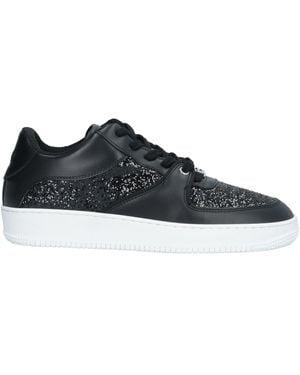 Red(V) Glitter Logo Leather Sneakers - Black