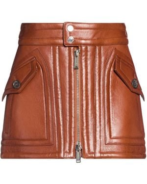 DSquared² Tan Mini Skirt Ovine Leather - Brown