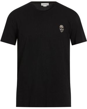 McQueen T-Shirt Cotton, Silk, Metal, Glass, Metallic Fibre - Black
