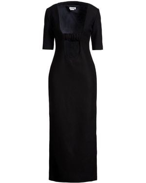 Sunnei Midnight Maxi Dress Virgin Wool, Nylon - Black