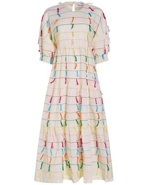 Mira Mikati Ivory Maxi Dress Cotton - White