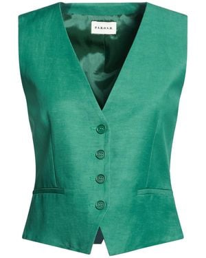 P.A.R.O.S.H. Tailored Vest Viscose, Linen - Green