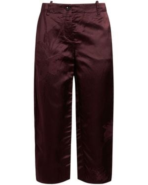 Masnada Burgundy Trousers Viscose, Linen - Purple