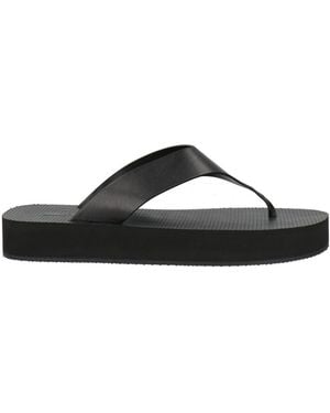 The Row Thong Sandal Leather - Black