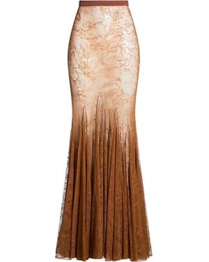 David Koma Maxi Skirt Nylon, Elastane - Brown