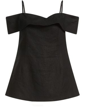 Sandbeige Top - Negro