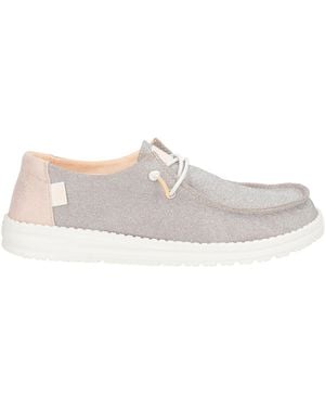 HEYDUDE Taupe Loafers Textile Fibers - White