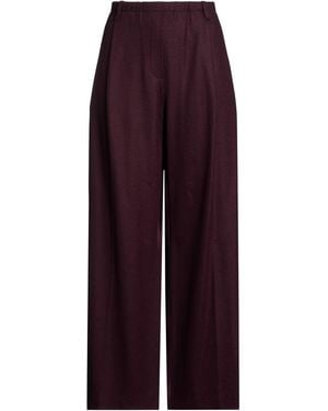 Liviana Conti Plum Trousers Cashmere, Polyamide - Purple