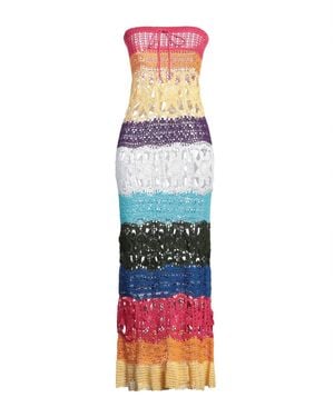 Matimì Fuchsia Maxi Dress Cotton - White