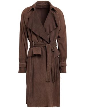 Emporio Armani Dark Overcoat & Trench Coat Goat Skin - Brown