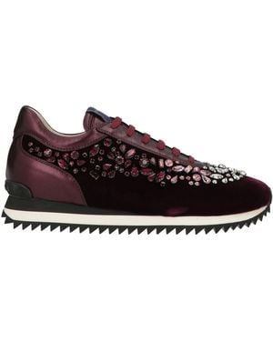 Le Silla Garnet Sneakers Soft Leather, Textile Fibers - Brown
