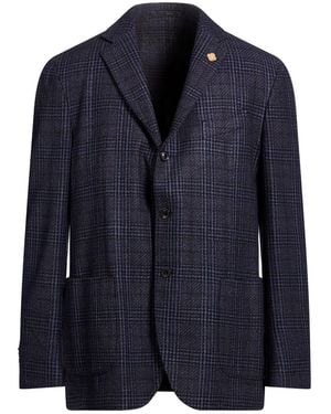 Lardini Dark Blazer Wool, Silk, Cotton, Linen - Blue