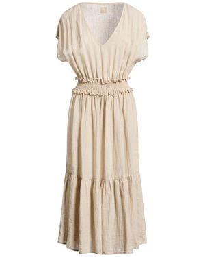 120% Lino Midi Dresses - Natural