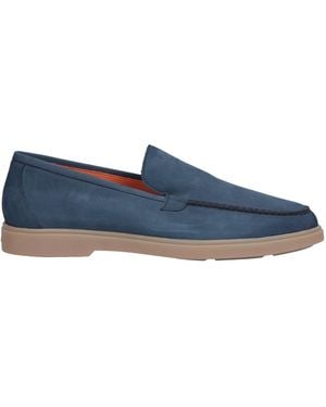 Santoni Slate Loafers Soft Leather - Blue