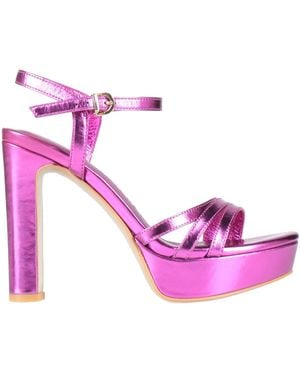 Luciano Barachini Fuchsia Sandals Leather - Pink