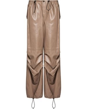 The Mannei Pants Leather - Brown