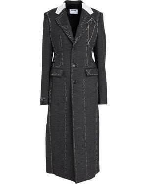 Moschino Overcoat & Trench Coat Wool, Viscose, Linen - Black