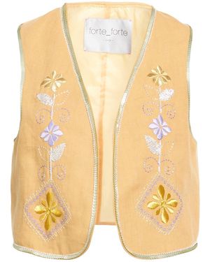 forte_forte Tailored Vest Linen, Cupro - Yellow