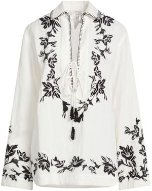 Hemant & Nandita Top Linen, Cotton - White