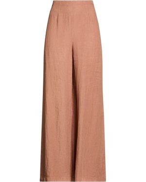 120% Lino Trousers Linen - Brown
