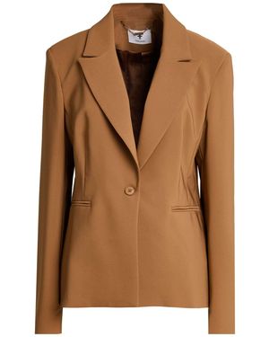 Fracomina Camel Blazer Polyester, Elastane - Brown