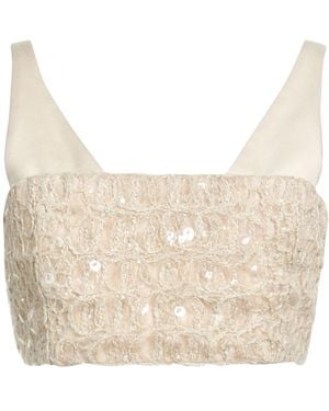 Brunello Cucinelli Top Superkid Mohair, Polyamide, Silk, Linen, Polyester - Natural