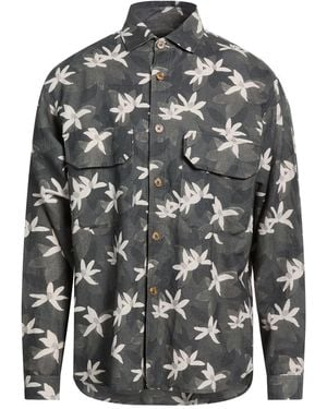 White Sand Charcoal Shirt Linen, Cotton - Grey