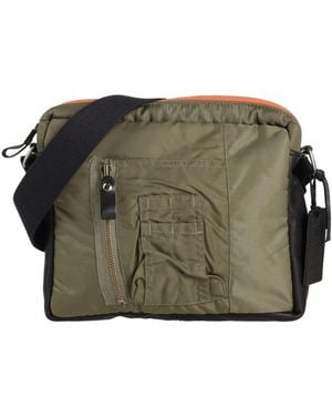 MINNESSAK Military Cross-Body Bag Textile Fibers, Leather - Green