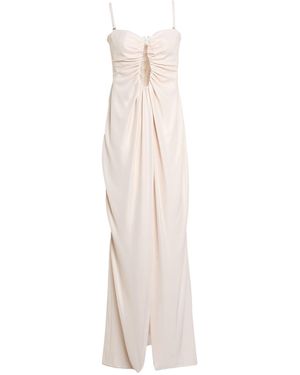 Fracomina Blush Maxi Dress Polyester, Elastane - White