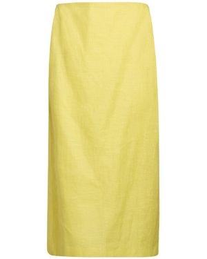 Strenesse Midi Skirt Linen - Yellow