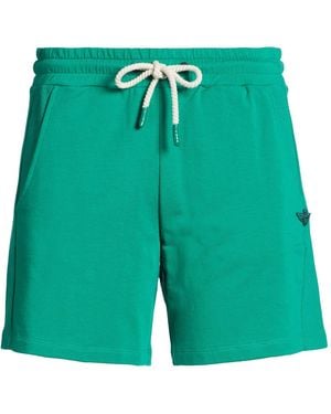 Aeronautica Militare Emerald Shorts & Bermuda Shorts Cotton, Polyamide, Elastane - Green