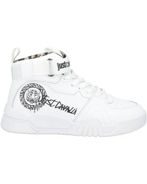 Just Cavalli Leather High-Top Trainers - White
