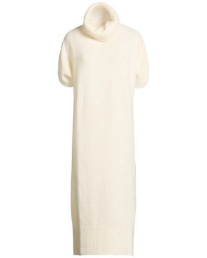 Fedeli Cream Maxi Dress Virgin Wool, Cashmere, Polyamide - White