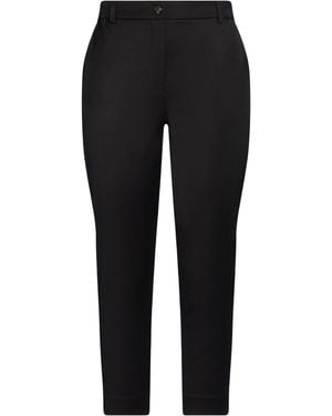 White Wise Trousers Polyester, Viscose, Elastane - Black