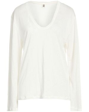 By Malene Birger Ivory T-Shirt Lyocell, Linen - White