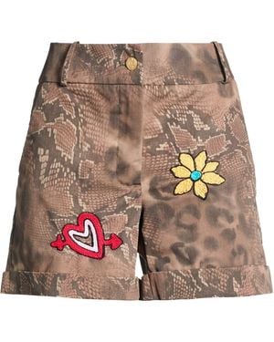 History Repeats Khaki Shorts & Bermuda Shorts Cotton, Polyester - Natural