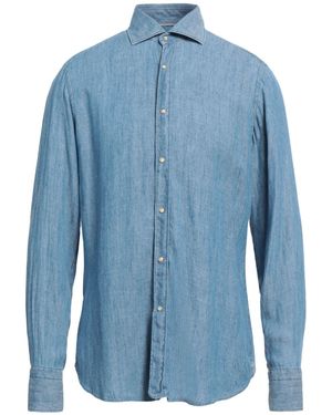 Tintoria Mattei 954 Denim Shirt Lyocell, Linen - Blue