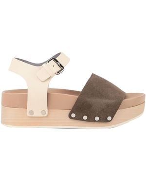 Pollini Khaki Mules & Clogs Soft Leather - Natural