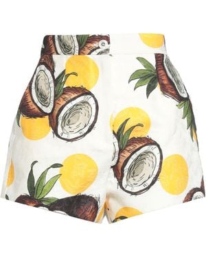 Dolce & Gabbana Ivory Shorts & Bermuda Shorts Cotton, Silk, Elastane - Metallic