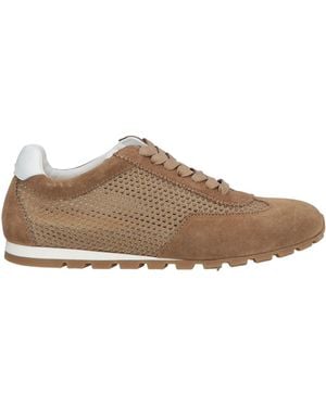 Doucal's Khaki Trainers Calfskin, Cotton - Brown