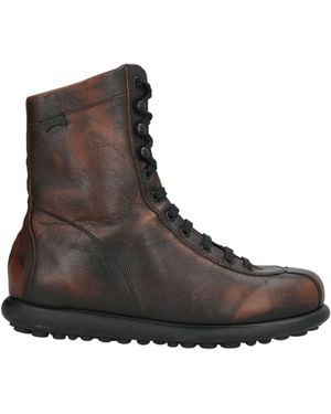 Camper Dark Ankle Boots Leather - Brown