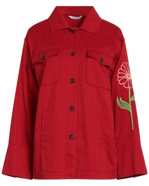 Caliban Embroidered Cotton Overshirt With Pockets