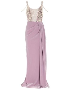 Elisabetta Franchi Maxi Dress Polyamide, Polyester - Purple