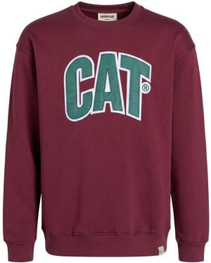 Caterpillar Burgundy Sweatshirt Cotton, Polyester - Red