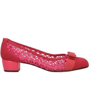 Ferragamo Fuchsia Pumps Textile Fibers - Pink