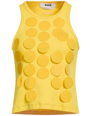 MSGM Tank Top Cotton, Elastane, Polyester - Yellow
