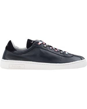 Paul Smith Shoe Dusty Dark Midnight Sneakers Soft Leather - Blue