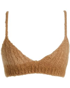 Alanui Camel Top Alpaca Wool, Polyamide - Natural